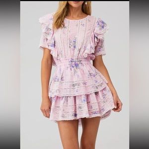 LoveShackFancy Natasha Mini Dress in Juicy Plum